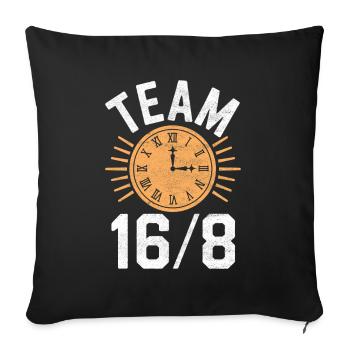 Jeûne intermittent Jeûne intermittent - Housse de coussin décorative 45 x 45 cm - noir - Devant