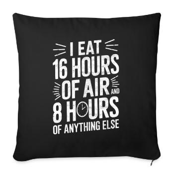 Jeûne intermittent Jeûne intermittent - Housse de coussin décorative 45 x 45 cm - noir - Devant