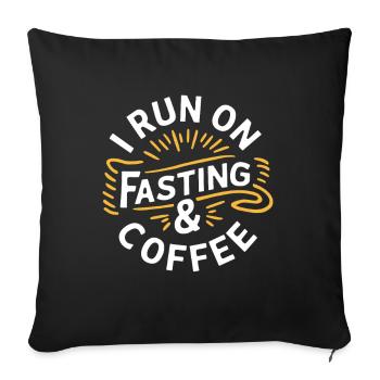 Jeûne intermittent Jeûne intermittent - Housse de coussin décorative 45 x 45 cm - noir - Devant