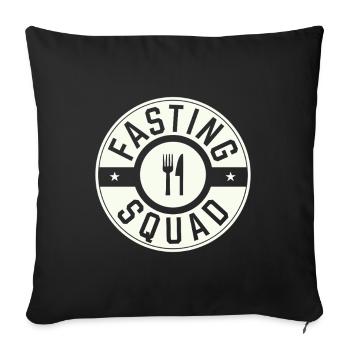 Jeûne intermittent Jeûne intermittent - Housse de coussin décorative 45 x 45 cm - noir - Devant