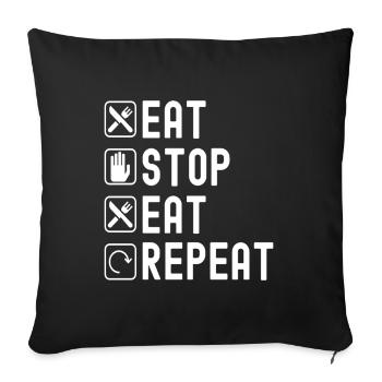 Jeûne intermittent Jeûne intermittent - Housse de coussin décorative 45 x 45 cm - noir - Devant