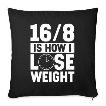 Jeûne intermittent Jeûne intermittent - Housse de coussin décorative 45 x 45 cm - noir - Devant