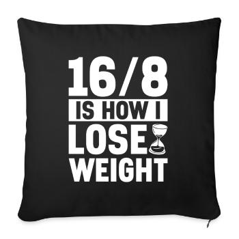 Jeûne intermittent Jeûne intermittent - Housse de coussin décorative 45 x 45 cm - noir - Devant