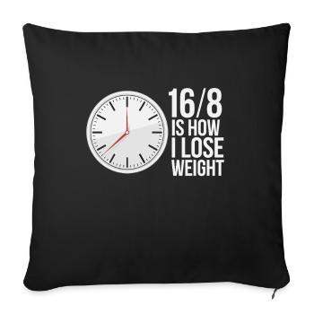 Jeûne intermittent Jeûne intermittent - Housse de coussin décorative 45 x 45 cm - noir - Devant