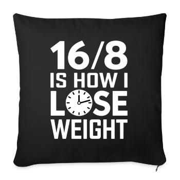 Jeûne intermittent Jeûne intermittent - Housse de coussin décorative 45 x 45 cm - noir - Devant