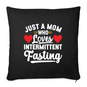 Jeûne intermittent Jeûne intermittent - Housse de coussin décorative 45 x 45 cm - noir - Devant