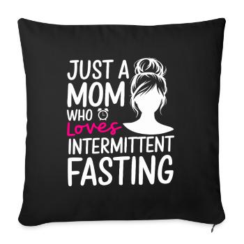 Jeûne intermittent Jeûne intermittent - Housse de coussin décorative 45 x 45 cm - noir - Devant