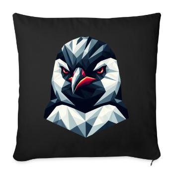 Pinguin Porträt Geometrie Kunstdesign - Sofakissenbezug 45 x 45 cm - Schwarz - Vorne
