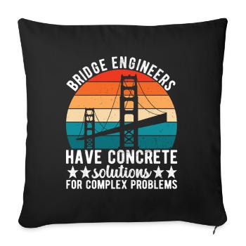 Bridge Engineer Bridge Construction - Sofa pillowcase 17,3'' x 17,3'' (45 x 45 cm) - black - Front