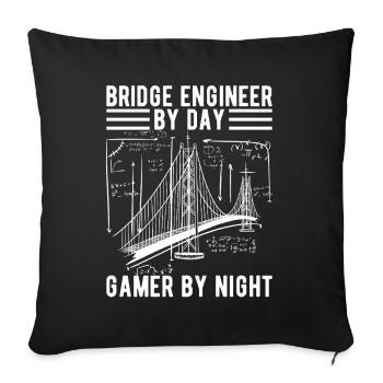 Bridge Engineer Bridge Construction - Sofa pillowcase 17,3'' x 17,3'' (45 x 45 cm) - black - Front