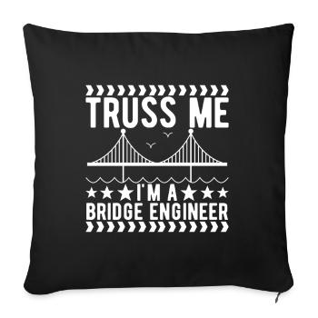 Bridge Engineer Bridge Construction - Sofa pillowcase 17,3'' x 17,3'' (45 x 45 cm) - black - Front