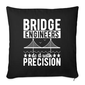 Bridge Engineer Bridge Construction - Sofa pillowcase 17,3'' x 17,3'' (45 x 45 cm) - black - Front