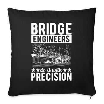 Ingénieur des ponts Construction de ponts - Housse de coussin décorative 45 x 45 cm - noir - Devant