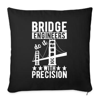 Bridge Engineer Bridge Construction - Sofa pillowcase 17,3'' x 17,3'' (45 x 45 cm) - black - Front