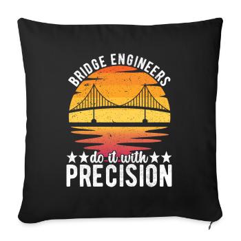 Ingénieur des ponts Construction de ponts - Housse de coussin décorative 45 x 45 cm - noir - Devant