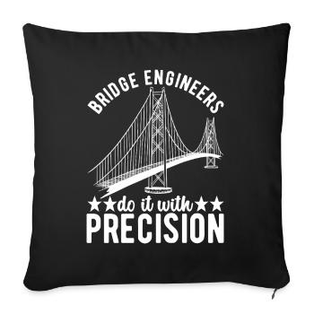 Ingénieur des ponts Construction de ponts - Housse de coussin décorative 45 x 45 cm - noir - Devant