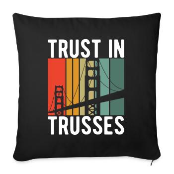 Ingénieur des ponts Construction de ponts - Housse de coussin décorative 45 x 45 cm - noir - Devant