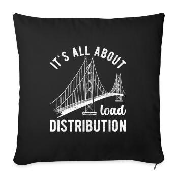 Ingénieur des ponts Construction de ponts - Housse de coussin décorative 45 x 45 cm - noir - Devant