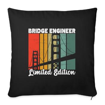 Ingénieur des ponts Construction de ponts - Housse de coussin décorative 45 x 45 cm - noir - Devant
