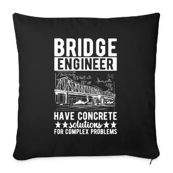 Ingénieur des ponts Construction de ponts - Housse de coussin décorative 45 x 45 cm - noir - Devant
