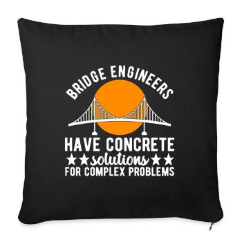 Bridge Engineer Bridge Construction - Sofa pillowcase 17,3'' x 17,3'' (45 x 45 cm) - black - Front