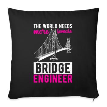 Ingénieur des ponts Construction de ponts - Housse de coussin décorative 45 x 45 cm - noir - Devant