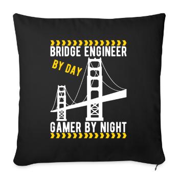 Bridge Engineer Bridge Construction - Sofa pillowcase 17,3'' x 17,3'' (45 x 45 cm) - black - Front