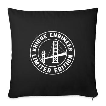 Bridge Engineer Bridge Construction - Sofa pillowcase 17,3'' x 17,3'' (45 x 45 cm) - black - Front