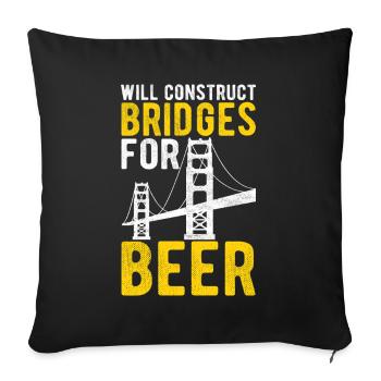 Ingénieur des ponts Construction de ponts - Housse de coussin décorative 45 x 45 cm - noir - Devant