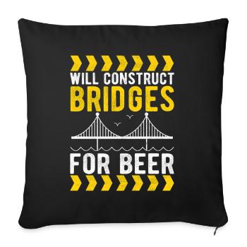 Ingénieur des ponts Construction de ponts - Housse de coussin décorative 45 x 45 cm - noir - Devant
