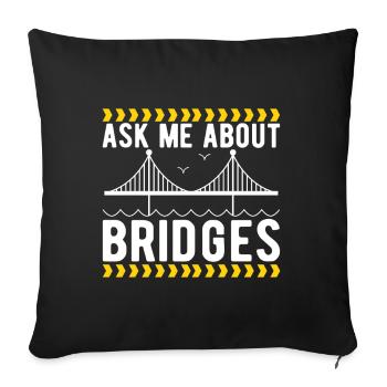 Ingénieur des ponts Construction de ponts - Housse de coussin décorative 45 x 45 cm - noir - Devant