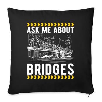 Ingénieur des ponts Construction de ponts - Housse de coussin décorative 45 x 45 cm - noir - Devant