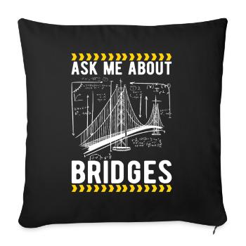 Ingénieur des ponts Construction de ponts - Housse de coussin décorative 45 x 45 cm - noir - Devant