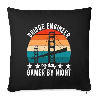 Bridge Engineer Bridge Construction - Sofa pillowcase 17,3'' x 17,3'' (45 x 45 cm) - black - Front