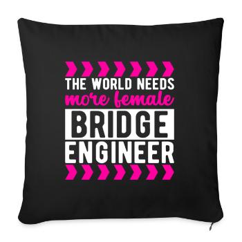 Bridge Engineer Bridge Construction - Sofa pillowcase 17,3'' x 17,3'' (45 x 45 cm) - black - Front