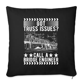 Bridge Engineer Bridge Construction - Sofa pillowcase 17,3'' x 17,3'' (45 x 45 cm) - black - Front