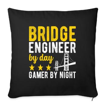 Bridge Engineer Bridge Construction - Sofa pillowcase 17,3'' x 17,3'' (45 x 45 cm) - black - Front