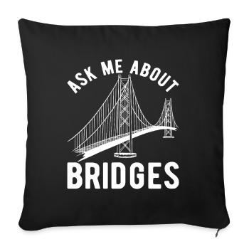 Ingénieur des ponts Construction de ponts - Housse de coussin décorative 45 x 45 cm - noir - Devant