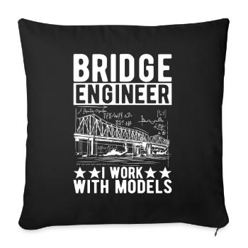 Bridge Engineer Bridge Construction - Sofa pillowcase 17,3'' x 17,3'' (45 x 45 cm) - black - Front