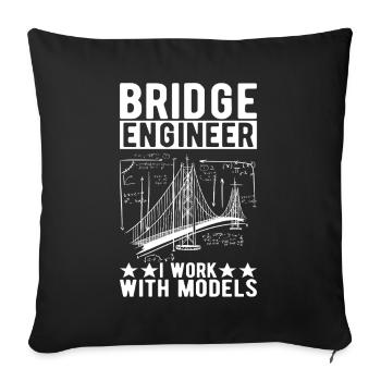 Ingénieur des ponts Construction de ponts - Housse de coussin décorative 45 x 45 cm - noir - Devant