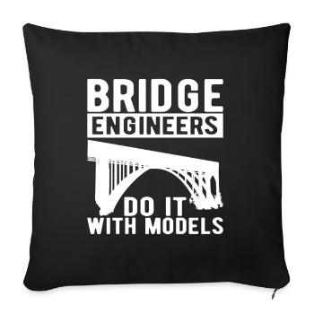 Ingénieur des ponts Construction de ponts - Housse de coussin décorative 45 x 45 cm - noir - Devant