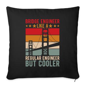 Ingénieur des ponts Construction de ponts - Housse de coussin décorative 45 x 45 cm - noir - Devant
