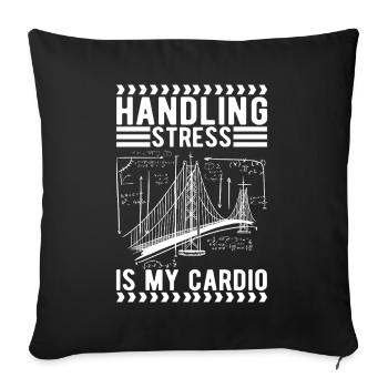 Ingénieur des ponts Construction de ponts - Housse de coussin décorative 45 x 45 cm - noir - Devant