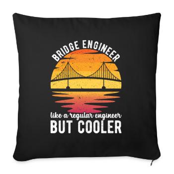 Ingénieur des ponts Construction de ponts - Housse de coussin décorative 45 x 45 cm - noir - Devant