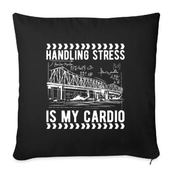 Ingénieur des ponts Construction de ponts - Housse de coussin décorative 45 x 45 cm - noir - Devant