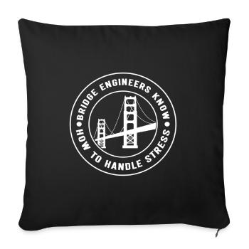 Bridge Engineer Bridge Construction - Sofa pillowcase 17,3'' x 17,3'' (45 x 45 cm) - black - Front
