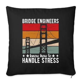 Bridge Engineer Bridge Construction - Sofa pillowcase 17,3'' x 17,3'' (45 x 45 cm) - black - Front