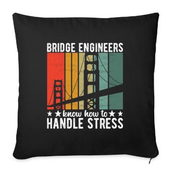 Bridge Engineer Bridge Construction - Sofa pillowcase 17,3'' x 17,3'' (45 x 45 cm) - black - Front