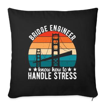 Bridge Engineer Bridge Construction - Sofa pillowcase 17,3'' x 17,3'' (45 x 45 cm) - black - Front