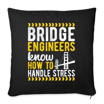 Ingénieur des ponts Construction de ponts - Housse de coussin décorative 45 x 45 cm - noir - Devant